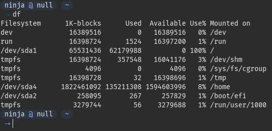 Root partition full