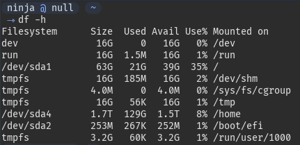 Root partition 35% free